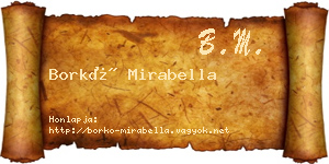 Borkó Mirabella névjegykártya